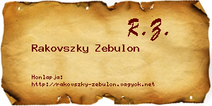 Rakovszky Zebulon névjegykártya